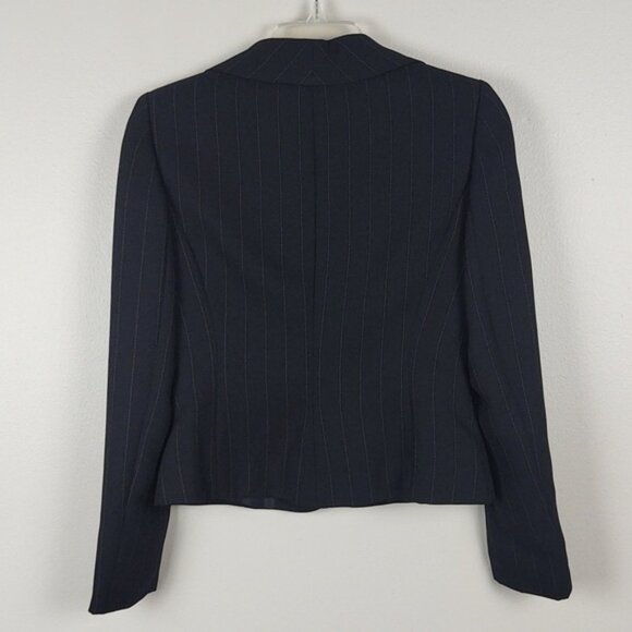 Tahari ASL Blazer Suit Jacket Separates Pinstripe Black White Career Academia 2P - Picture 3 of 8